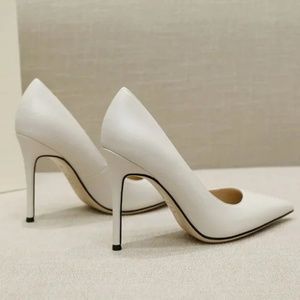 New leather sexy pointy, shallow, high heels